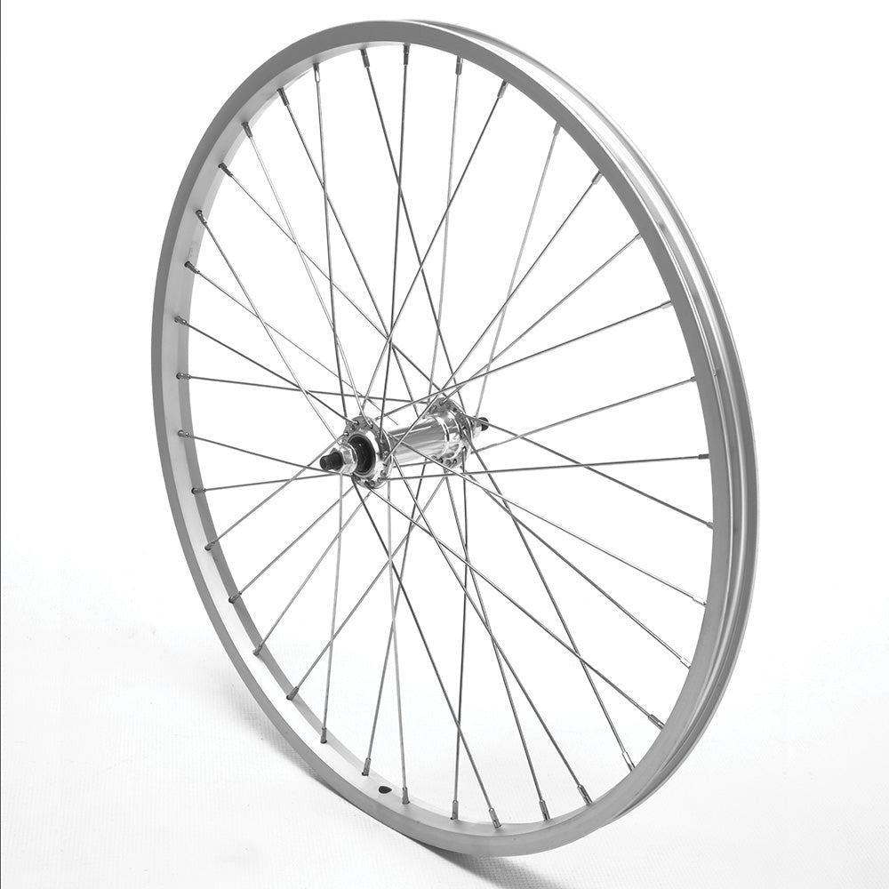 Front Wheel 700c Hybrid Silver Single Wall Nutted