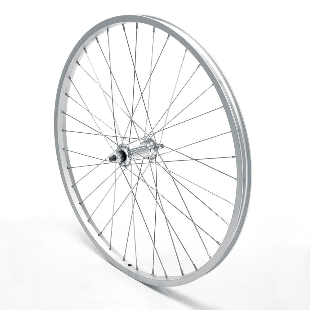 Front Wheel 26' MTB Silver Single Wall Nutted V-Brake