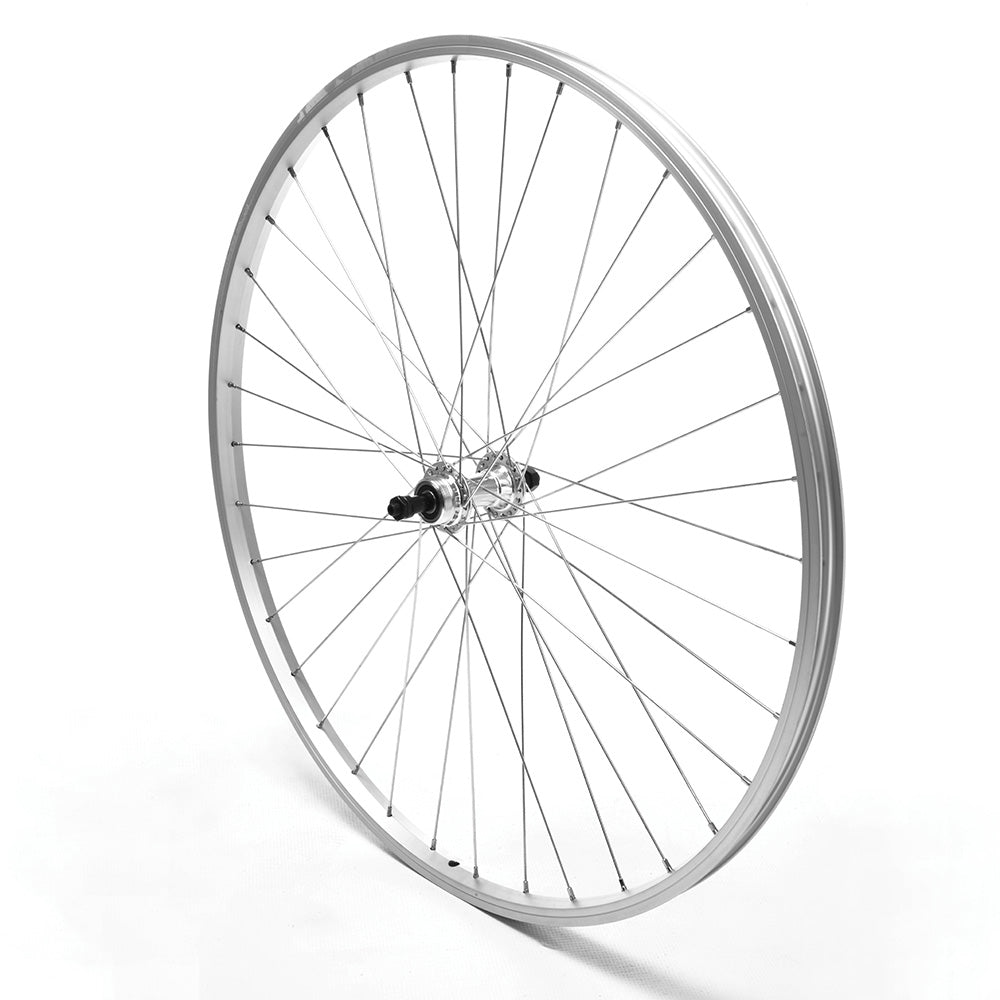 Rear Wheel 700c Hybrid Freewheel Silver Single Wall QR