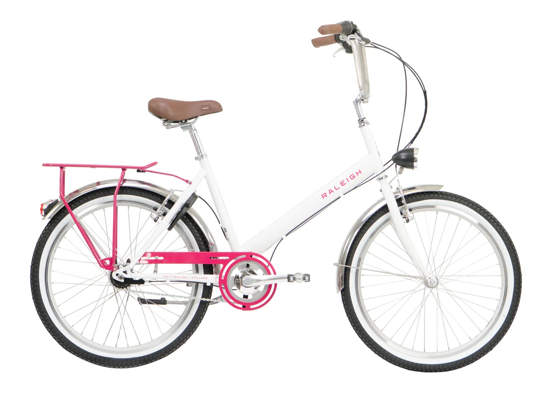 Raleigh Hoppa Womens Hybrid Bike 2023 in White Pink Purple Teal Love My Bike Shop
