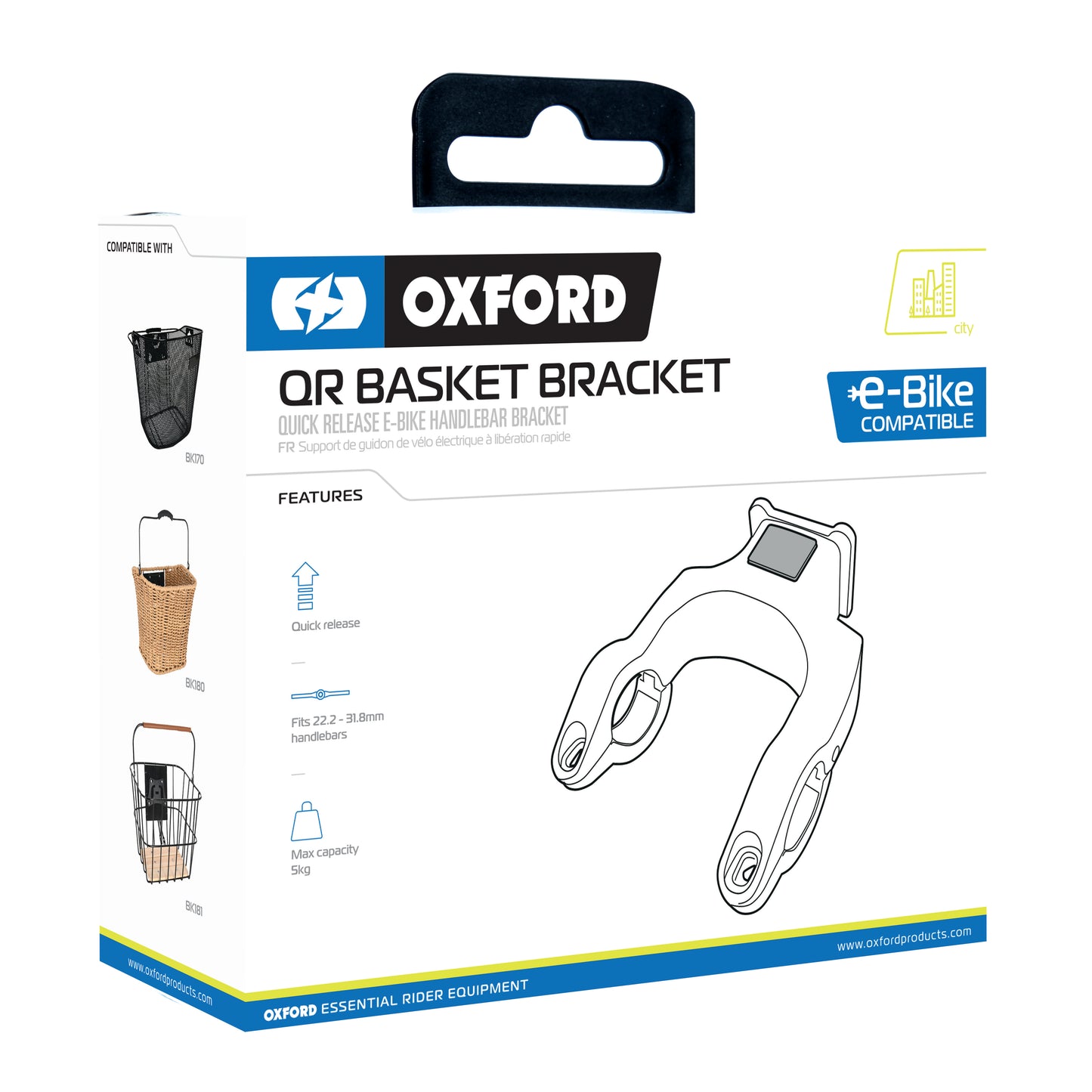 Oxford Quick Release Basket Handlebar Bracket For E-bike