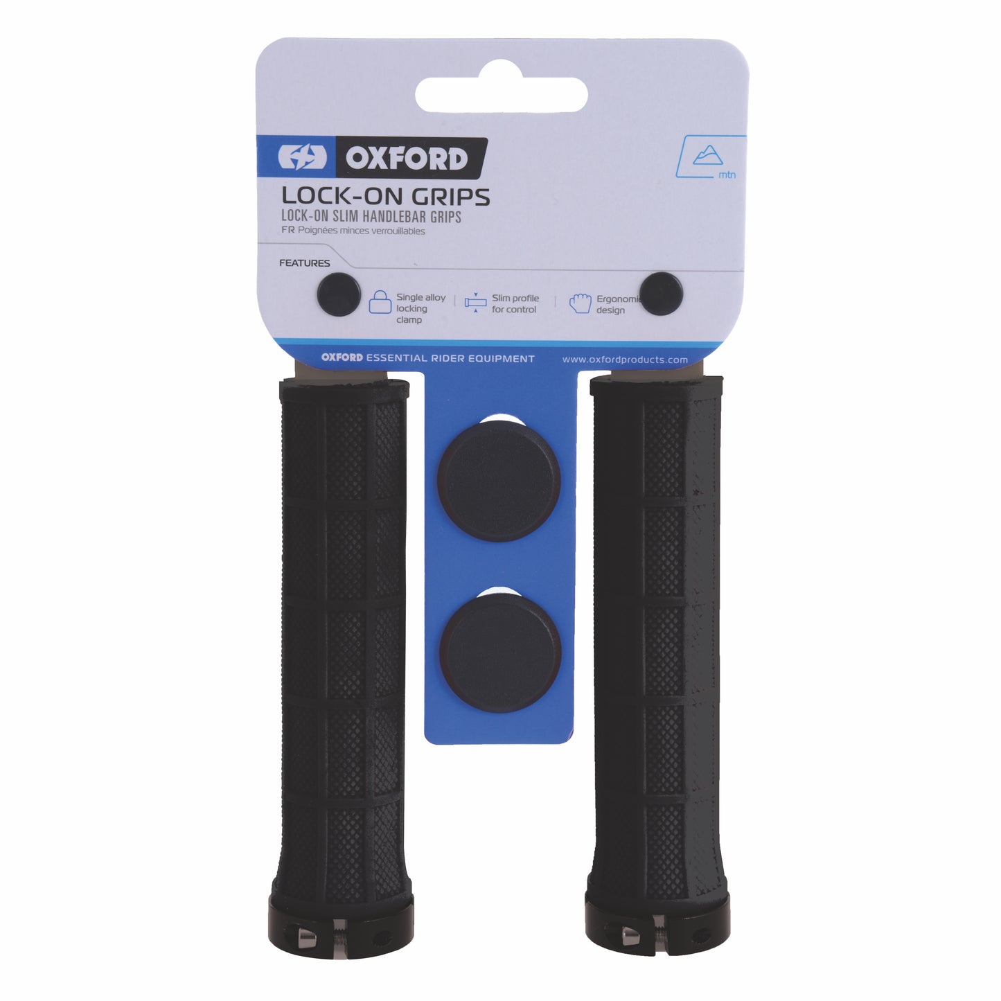 Oxford Lock On Slim Grips Black