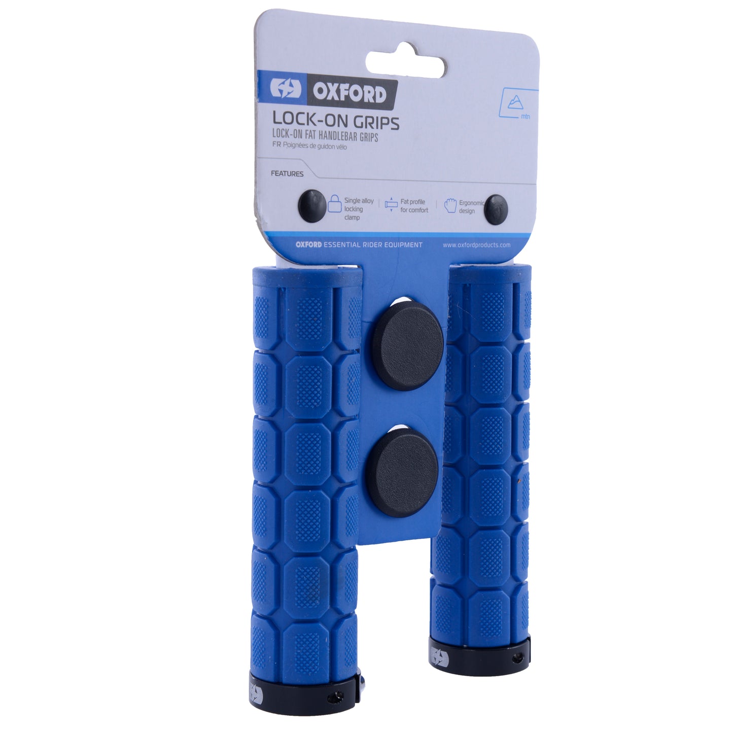 Oxford Lock On Fat Grips Dark Blue