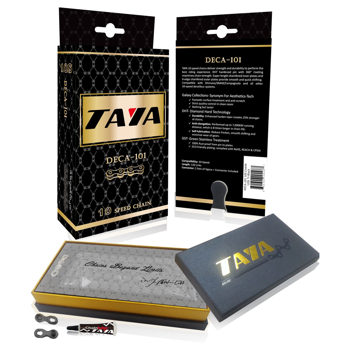 Taya Deca-101 10 Speed Chain Ti Black 116L