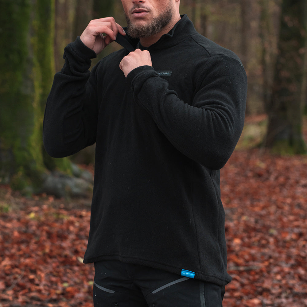 Oxford Advanced Micro Fleece 1/2 Neck MS Top Black