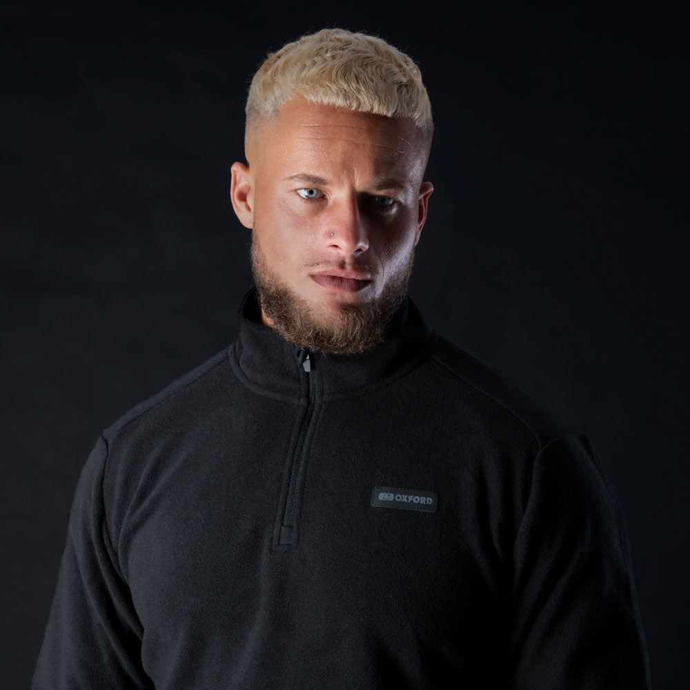 Oxford Advanced Micro Fleece 1/2 Neck MS Top Black
