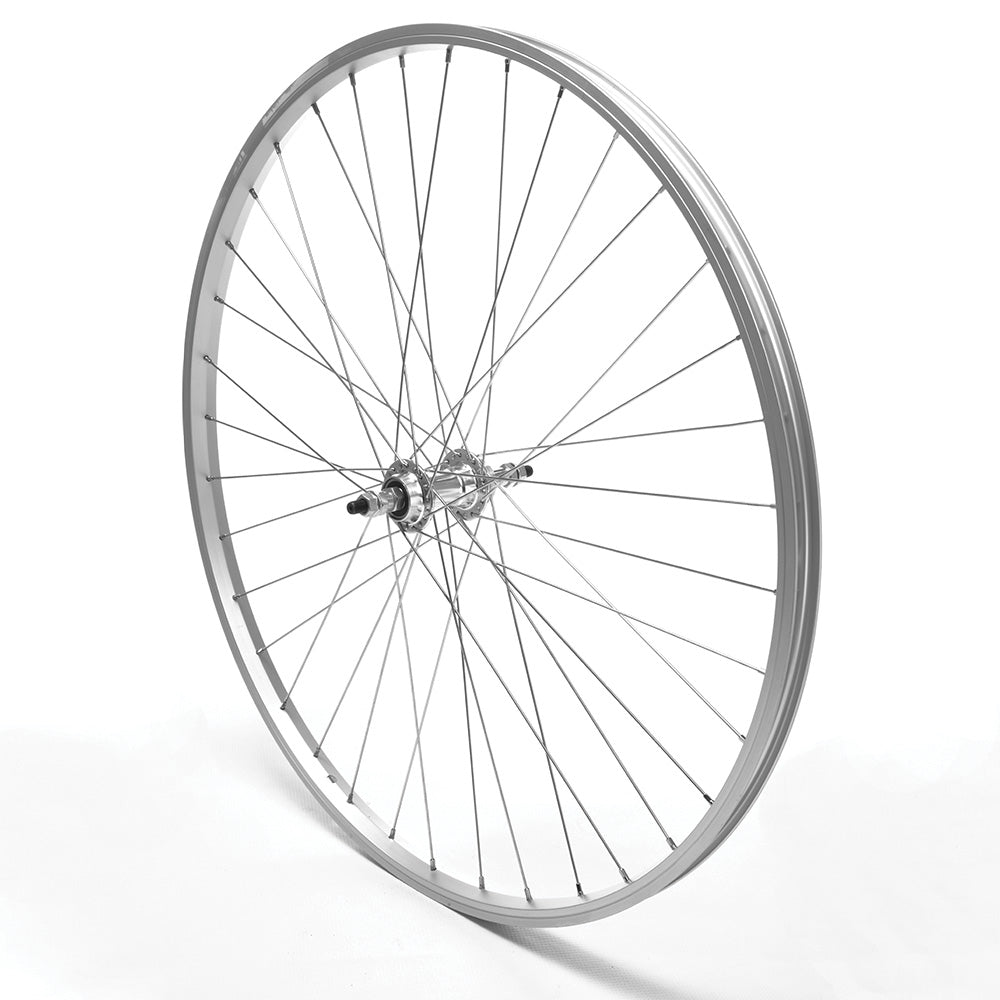 Rear Wheel 24' MTB Silver Single Wall Nutted V-Brake