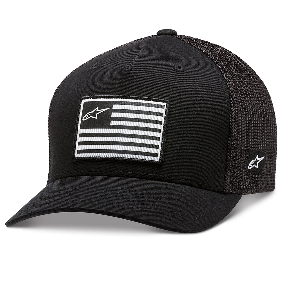 Flag Snapback Hat Black Black