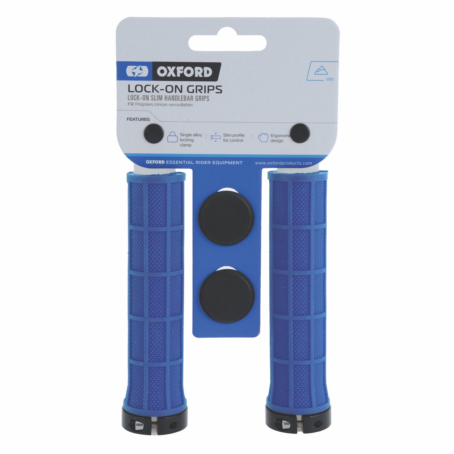 Oxford Lock On Slim Grips Dark Blue