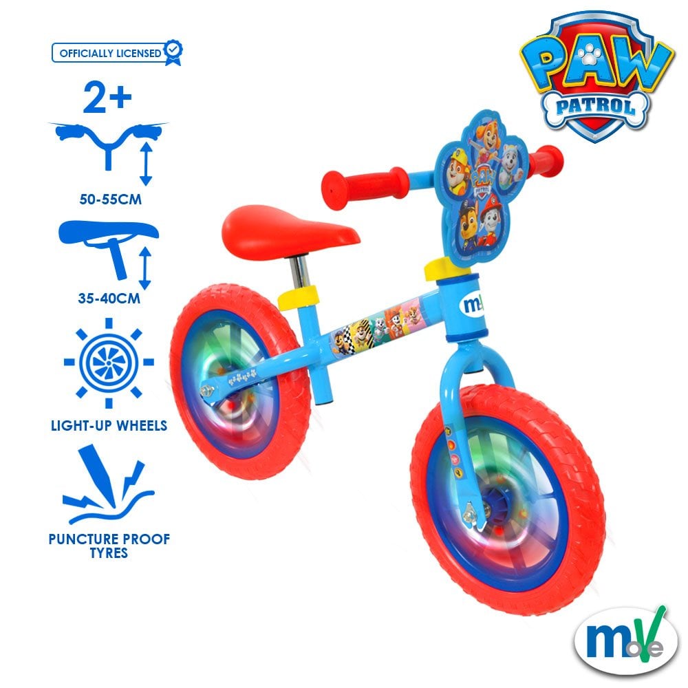 PAW PATROL MoVe 12" Balance Bike with Light Up Wheels